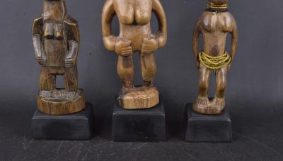 Togo, première moitié du XXe siècle - Trio de 3 statuettes jumelles africaines 