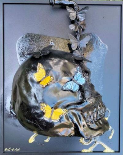 Emilio MORTINI - Crâne et papillon, 1998 – Sculpture 2