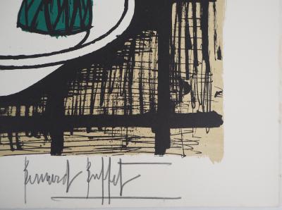 Bernard Buffet - Nature morte au fond rouge - Lithographie originale, signée 2