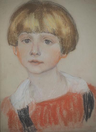 Jean-Gabriel Domergue - Jeune-fille à la coupe garçonne - Dessin original au pastel, Signé 2