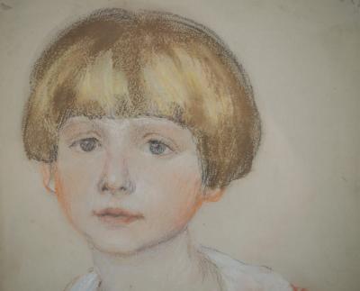 Jean-Gabriel Domergue - Jeune-fille à la coupe garçonne - Dessin original au pastel, Signé 2