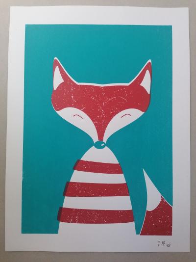 Noémie VARET - Renard rouge, 2021 - Lithographie 2