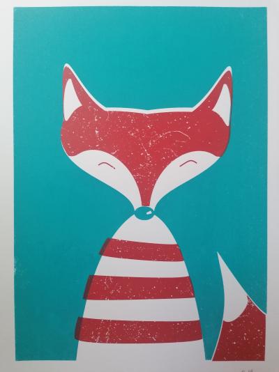 Noémie VARET - Renard rouge, 2021 - Lithographie 2