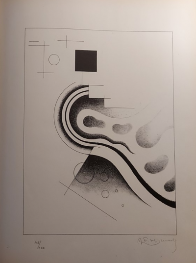 Aimé Félix DEL MARLE Abstract composition (1946) Original lithograph,  Signed in pencil 2