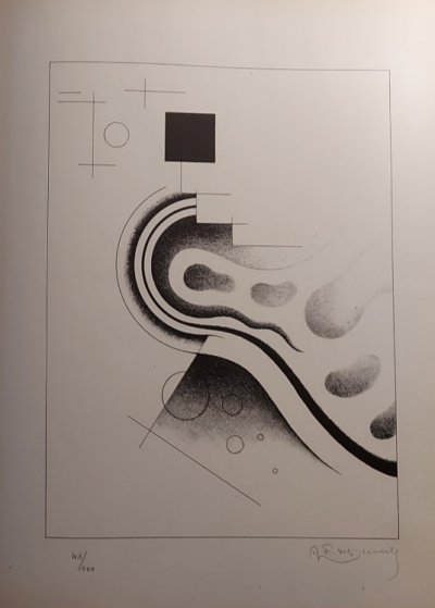 Aimé Félix DEL MARLE Abstract composition (1946) Original lithograph,  Signed in pencil 2