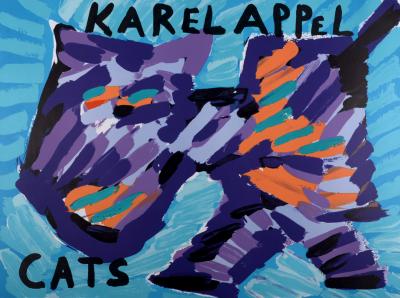 Karel APPEL - Chats, 1978 - Grande lithographie sur papier. 2
