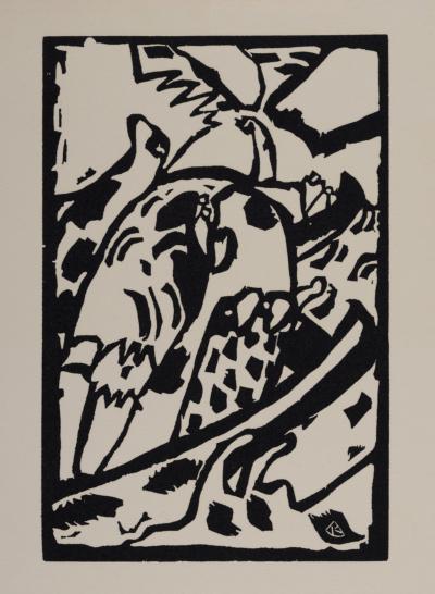 Wassily KANDINSKY - Improvisation 7, Klänge, 1974 - Woodcut in black and white on wove paper. 2
