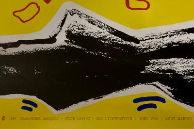 Keith HARING (avec WARHOL, BASQUIAT, LICHTENSTEIN & ONO) - Rain Dance, 1985 - Lithographie originale Offset (Rare 1ère impression !) 2