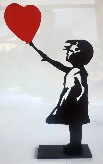PYB - Banksy girl, 2024 - Sculpture pop street art 2