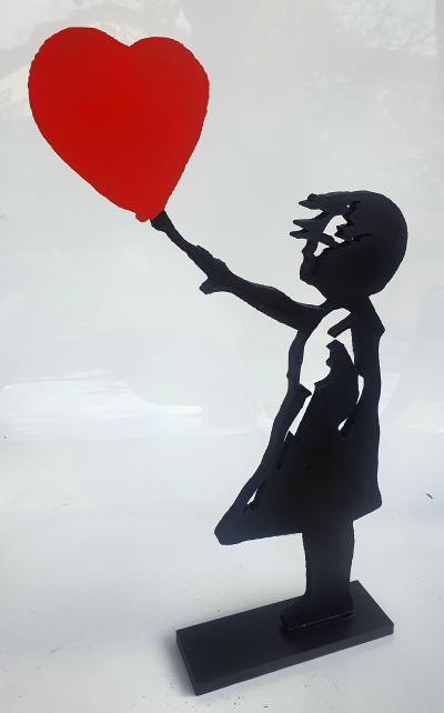 PYB - Banksy girl, 2024 - Sculpture pop street art 2