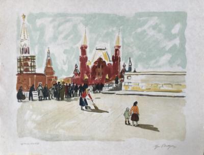 Yves BRAYER - Moscou, la Place Rouge, 1976 - Lithographie originale signée au crayon 2