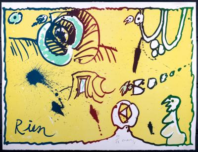 Pierre ALECHINSKY - Rien, 1971 - Original color lithograph on Vélin Arches paper - Hand-signed & numbered 2