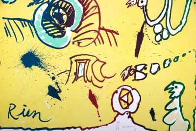 Pierre ALECHINSKY - Rien, 1971 - Original color lithograph on Vélin Arches paper - Hand-signed & numbered 2