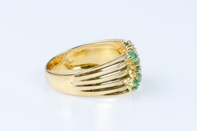 Bague émeraude oxydes en or jaune 18 carats 2