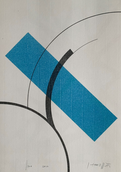 Gottfried Honegger - Composition, circa 2010 - Lithographie originale datée numérotée et signée au crayon 2