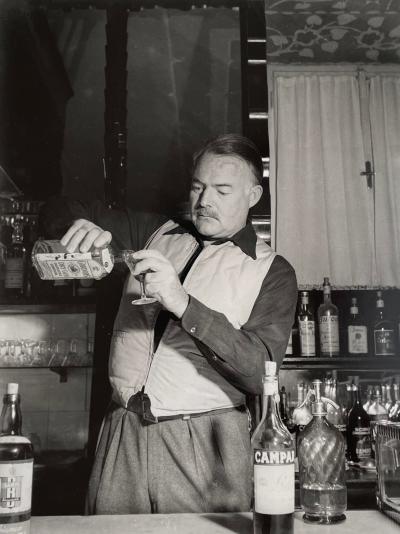 Vittorio Pavan - Ernest Hemingway à  Cortina, 1948 - Tirage argentique 2
