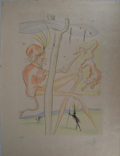 Salvador Dali - Le Singe et le Léopard, 1974 - Gravure originale signée 2