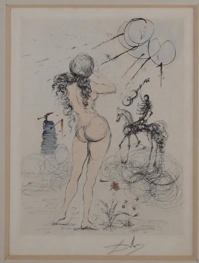 Salvador Dali - Femme à la guitare, 1967 - Gravure originale signée 2