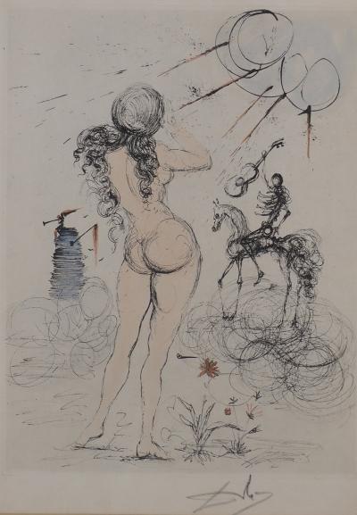 Salvador Dali - Femme à la guitare, 1967 - Gravure originale signée 2