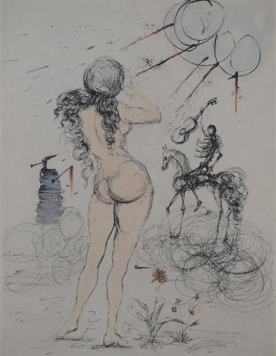 Salvador Dali - Femme à la guitare, 1967 - Gravure originale signée 2