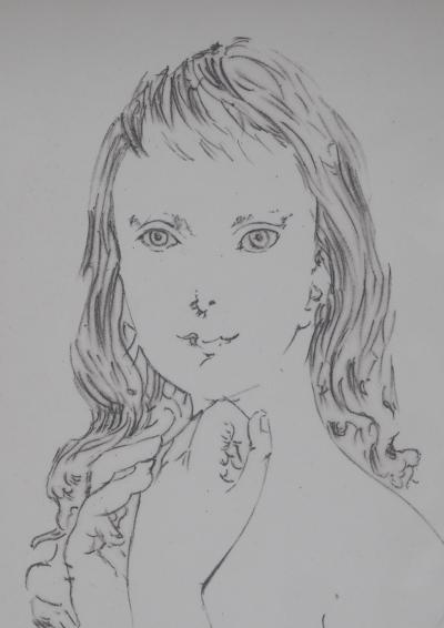 Léonard Tsuguharu FOUJITA - Jeune fille accoudée - Lithographie originale Signée 2