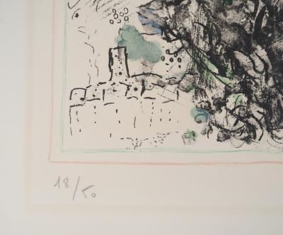Marc Chagall - Autoportrait au bouquet et nu - Lithographie originale, Signée 2