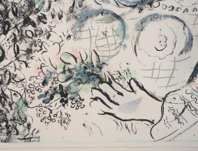 Marc Chagall - Autoportrait au bouquet et nu - Lithographie originale, Signée 2