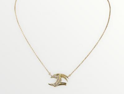 Collier Capricorne diamant en or jaune 18 carats 2