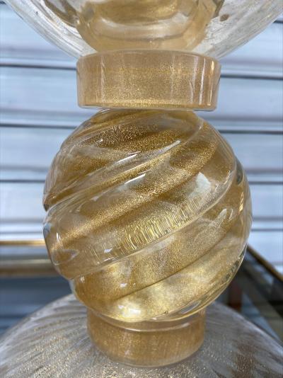 Paire de grands vases-coupes dorés - Murano 2