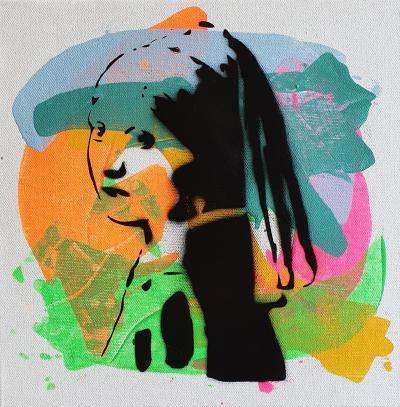 PyB - Vermeer Girl  2022 - Technique mixte sur toile 2