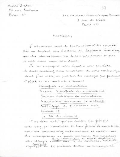 André BRETON - Lettre autographe signée 2