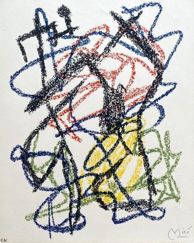 Joan Miro - Composition abstraite - Lithographie originale signée au crayon 2