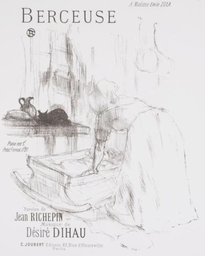 Henri de TOULOUSE-LAUTREC - Berceuse, 1895 - Lithographie originale en noir et blanc sur papier vélin - Troisième édition (impression posthume) 2