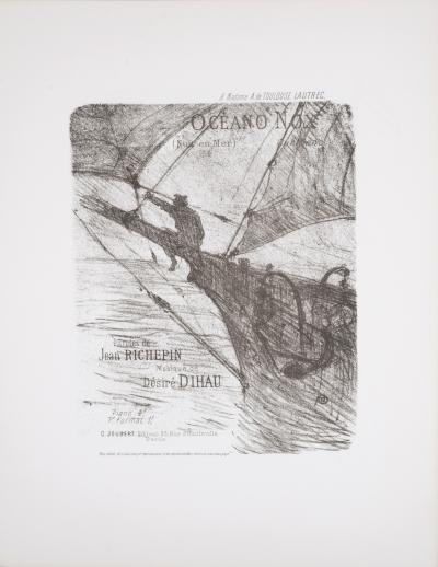 Henri de TOULOUSE-LAUTREC - Oceano Nox, 1895 - Original lithograph in black & white on wove paper 2