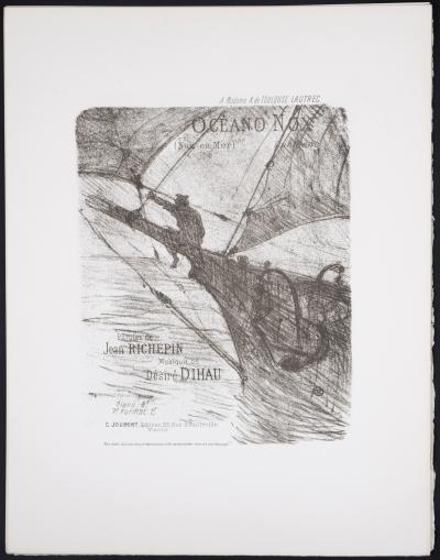 Henri de TOULOUSE-LAUTREC - Oceano Nox, 1895 - Original lithograph in black & white on wove paper 2