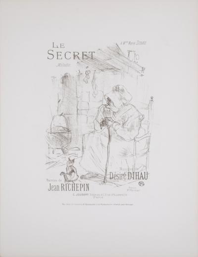 Henri de TOULOUSE-LAUTREC - Le Secret, 1895 - Original lithograph in black & white on wove paper 2