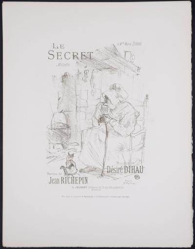 Henri de TOULOUSE-LAUTREC - Le Secret, 1895 - Original lithograph in black & white on wove paper 2