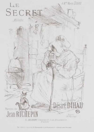 Henri de TOULOUSE-LAUTREC - Le Secret, 1895 - Original lithograph in black & white on wove paper 2
