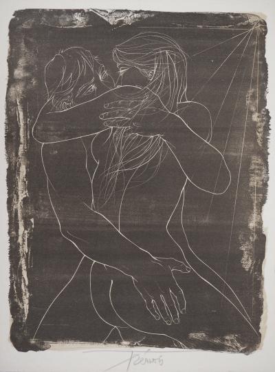Pierre-Yves TREMOIS - Couple enlacé - Lithographie originale Signée 2