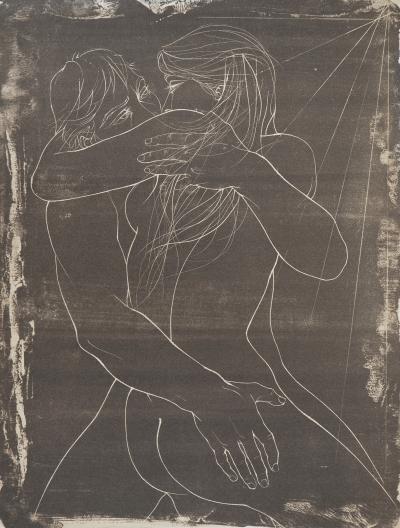 Pierre-Yves TREMOIS - Couple enlacé - Lithographie originale Signée 2