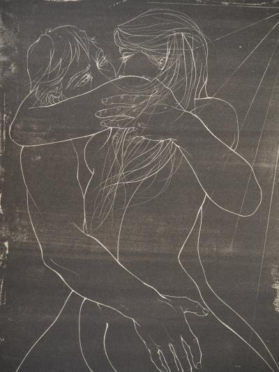 Pierre-Yves TREMOIS - Couple enlacé - Lithographie originale Signée 2