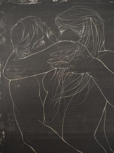 Pierre-Yves TREMOIS - Couple enlacé - Lithographie originale Signée 2