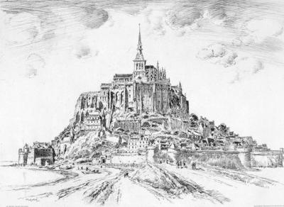 Georges Gobô (d’après) - Mont Saint-Michel - Eau-forte, Burin 2