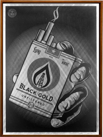 Shepard Fairey (Obey) - Black gold, 2015 - Sérigraphie sur aluminium 2