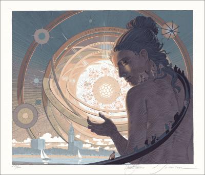 François SCHUITEN et Laurent Durieux - Sur les épaules des Géants, 2022 - Sérigraphie