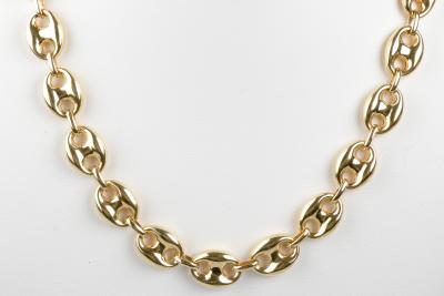 Collier maille grain de café en or jaune 18 carats 2