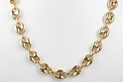 Collier maille grain de café en or jaune 18 carats 2