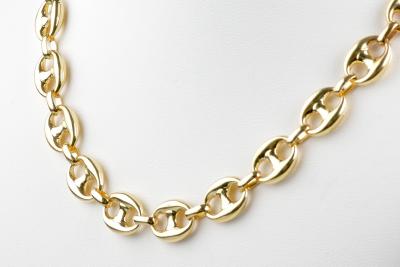 Collier maille grain de café en or jaune 18 carats 2