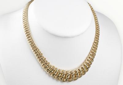 Collier maille américaine en or jaune 18 carats 2