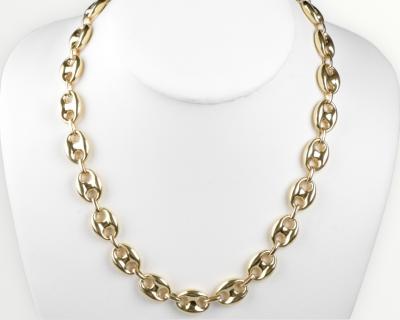 Collier maille grain de café en or jaune 18 carats 2